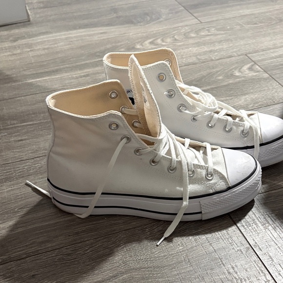 Converse White Canvas High-Tops - Picture 2 of 5